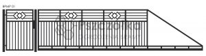 Nowoczesna brama przesuwna panelowa metalowa z profili poziomych pionowych BPMP01