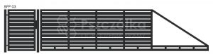 Nowoczesna brama przesuwna panelowa metalowa z profili poziomych pionowych BPP03