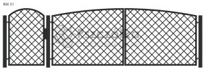 Nowoczesna Brama kuta uchylna skrzydłowa z profili metalowych BSK01